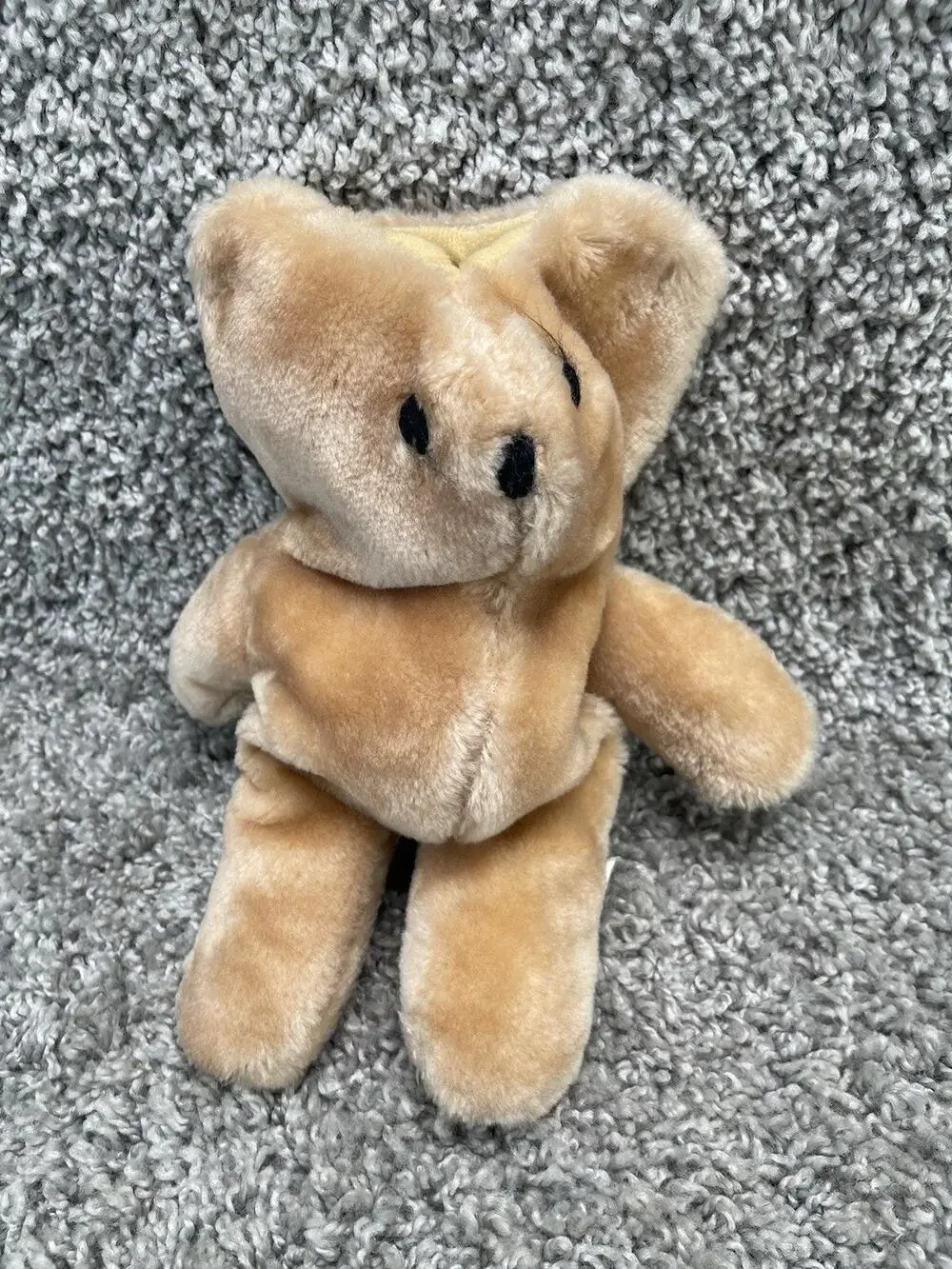 Vintage Teddy Bear Plush Baby Bottle Holder Light Brown Color Stuffed Toy